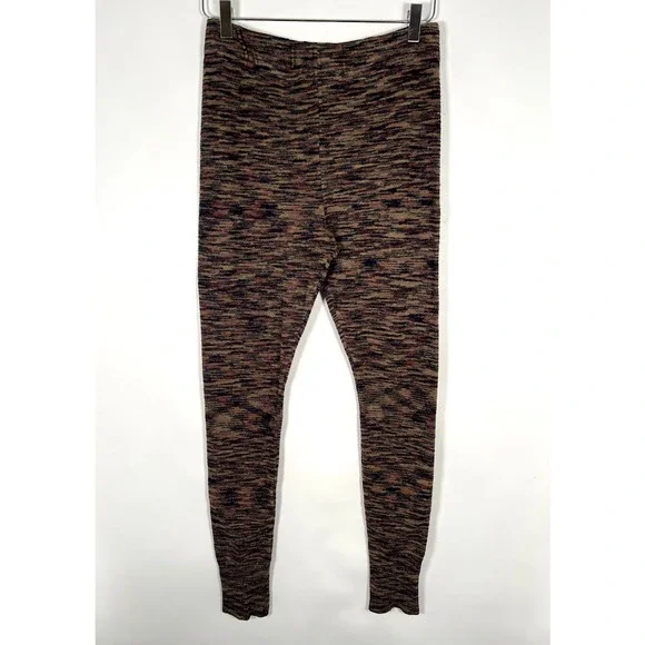 Free People Seamless Legging M Heathered Brown Textured Elastic Waist Pants - Picture 3 of 9